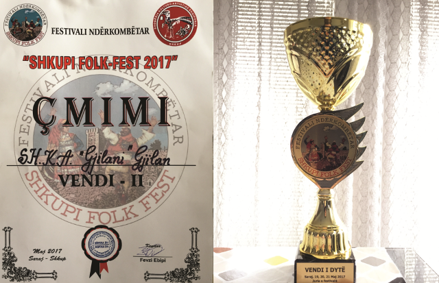  AKV “Gjilani”, fitues i vendit të dytë në Festivalin ndërkombëtar “Shkupi Folk-Fest”