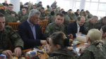  Presidenti Hashim Thaçi drekon së bashku me ushtarët e Kosovës