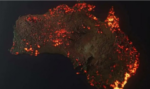  Zjarret në Australi shihen edhe nga hapësira