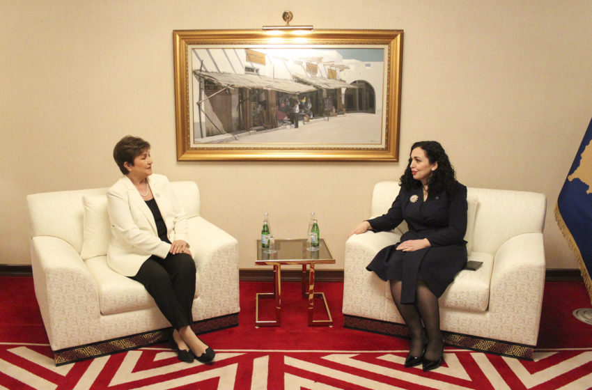  Presidentja Osmani takoi drejtoreshën menaxhuese të Fondit Monetar Ndërkombëtar, Kristalina Georgieva