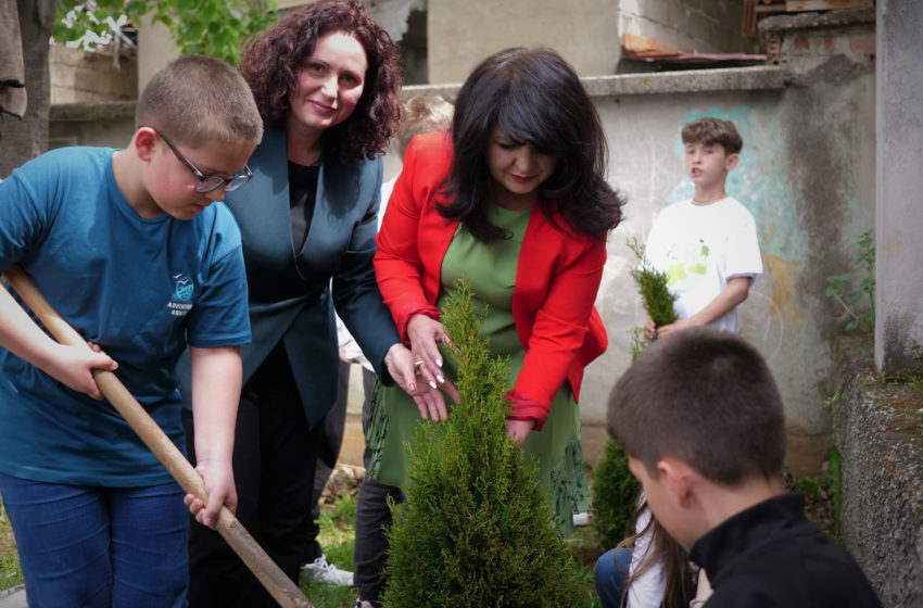  Kampanja e pastrimit “Green & Clean” ka vazhduar në lagjet Iliria e Qendra, në shkollën “Thimi Mitko” mbillen drunj dekorativë