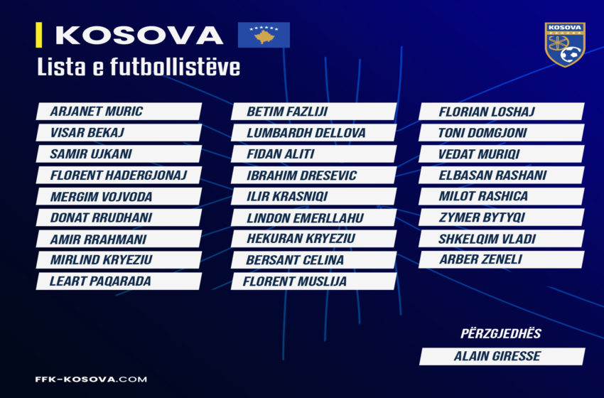  Ja lista e futbollistëve të Kosovës për dy ndeshjet e këtij muaji