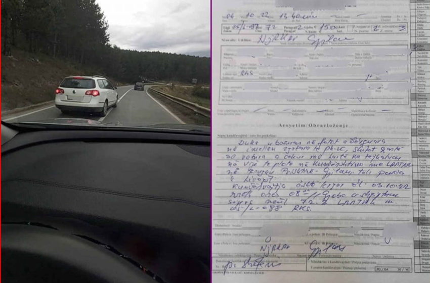  Gjilan: Tejkalon në vijë të plotë, kundërvajtësit i merret patentë shoferi për tre muaj