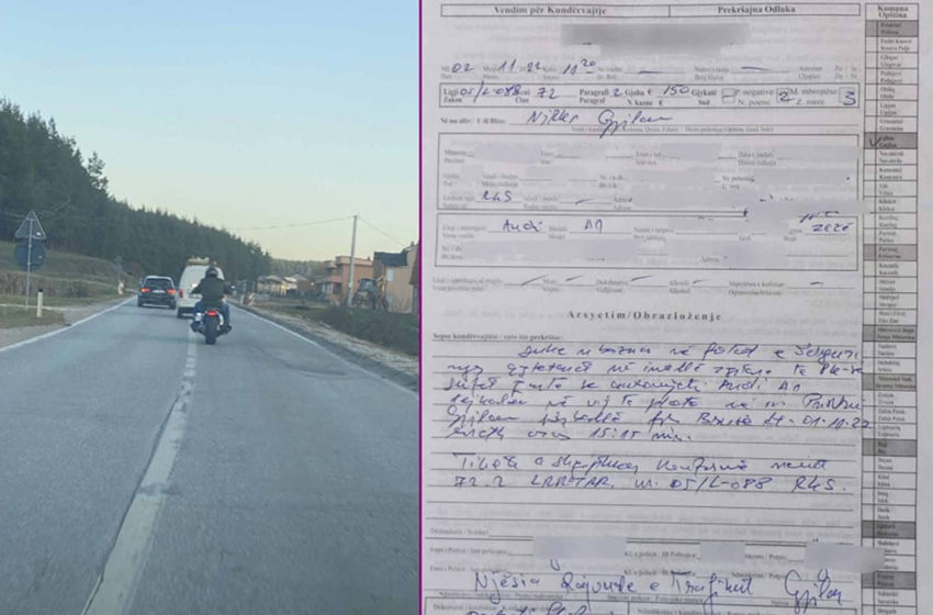  Gjilan: Tejkalon në vijë të plotë, kundërvajtësit i merret patentë shoferi për tre muaj