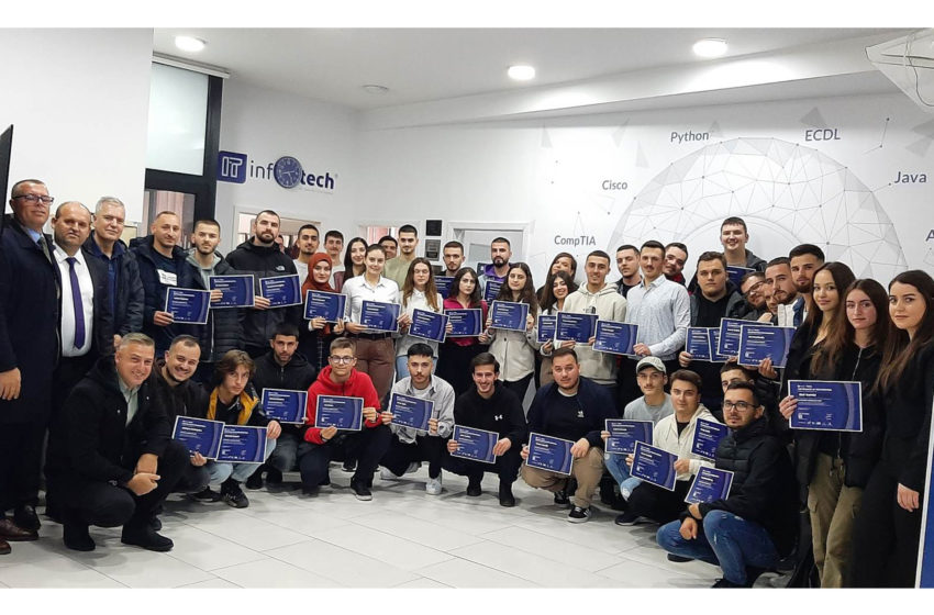  Certifikohen të rinjtë gjilanas që ndoqën trajnimin në fushën e teknologji informative në InfoTech Academy
