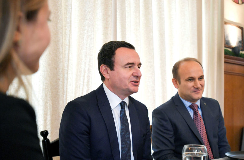  Kryeministri Kurti takoi përfaqësuesit e Këshillit Evropian të Investitorëve