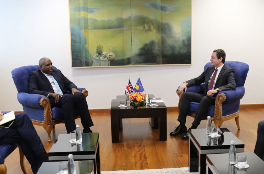  Kryeministri Kurti takon Sekretarin e shtetit në hije për Çështjet e Jashtme, Komonuelth dhe Zhvillim, z. Lammy