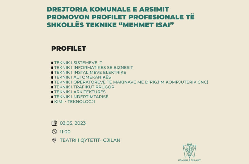  Drejtoria e Arsimit vazhdon me promovimin e profileve profesionale