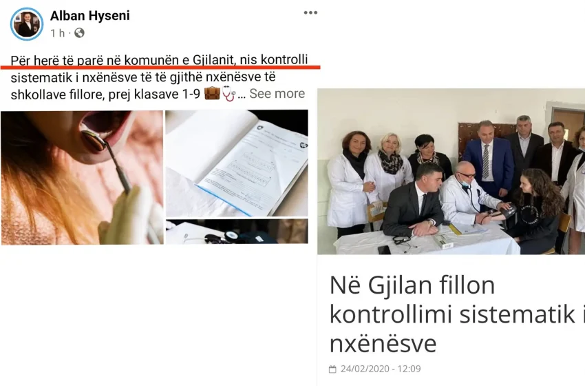  Azemi: Kryetari i Gjilanit po del qesharak para qytetarëve, kontrollet sistematike të nxënësve janë realizuar edhe më herët e jo nga sot