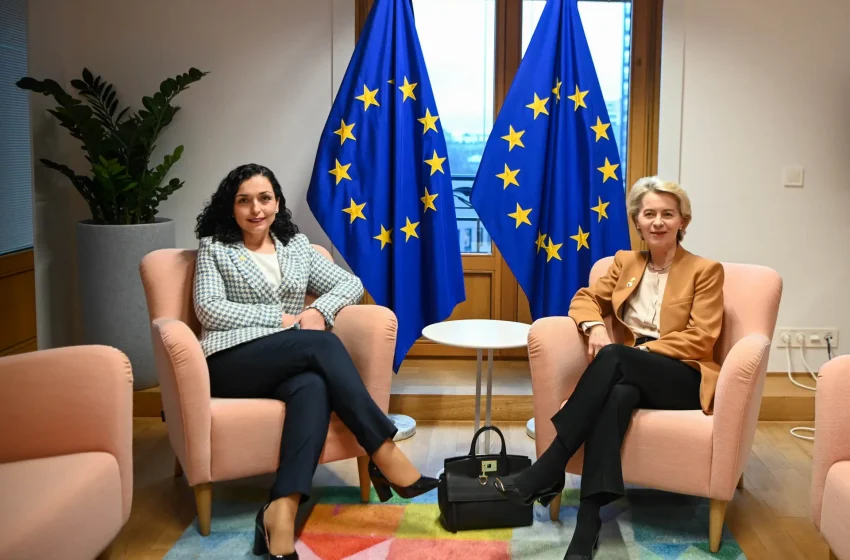  Presidentja Osmani u takua me Presidenten e Komisionit Evropian, Ursula von der Leyen në Bruksel