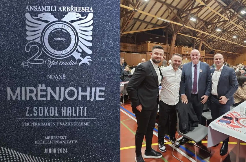  Kryetari Haliti nderohet me mirënjohje në Zvicër nga Ansambli “Arbëresha”