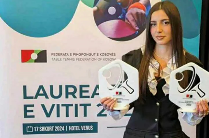  Lenë Osmani, pingpongistja më e mirë në Kosovë për kategoritë U17 dhe U19