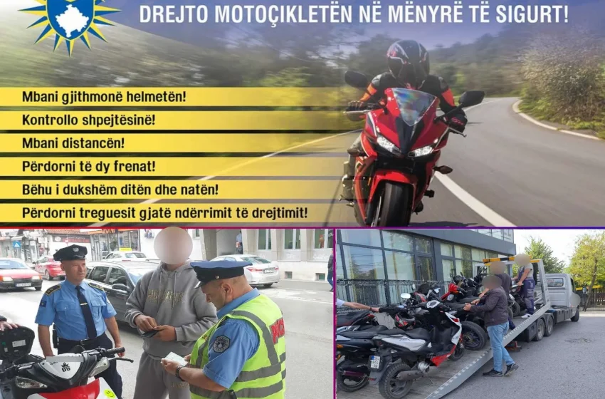  Policia: Zero tolerancë për të gjithë drejtuesit e motoçikletave që bien në kundërshtim me ligjin