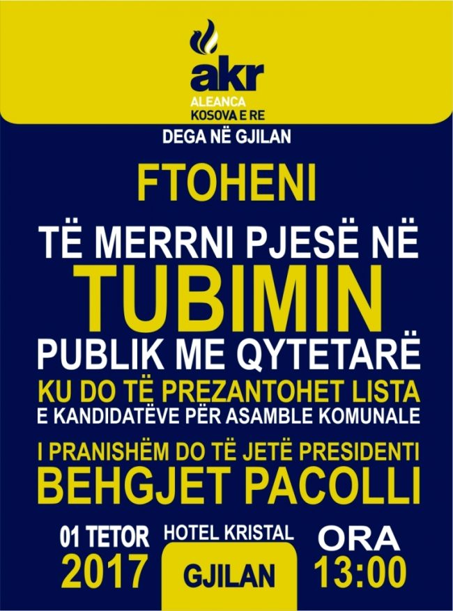 AKR: Njoftim – Sot tubimi me qytetarë