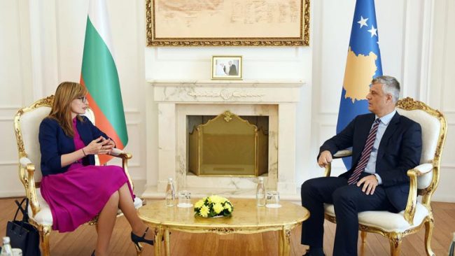 Presidenti Thaçi takon zëvendëskryeministren bullgare, Ekaterina Zaharieva