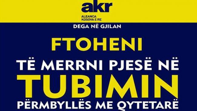 AKR-ja me tubim përmbyllës më 19 tetor