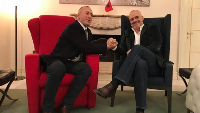 Kryeministri Ramush Haradinaj u prit nga kryeministri i Republikës së Shqipërisë, Edi Rama
