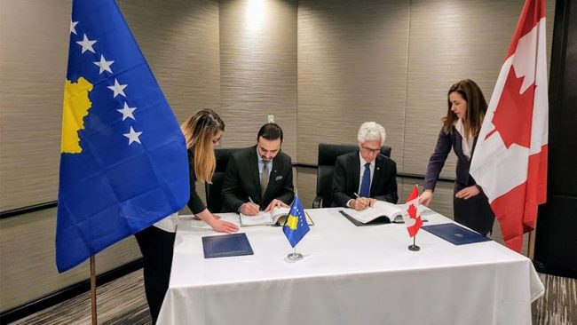 Nënshkruhet marrëveshja për promovimin e investimeve kanadeze në Kosovë