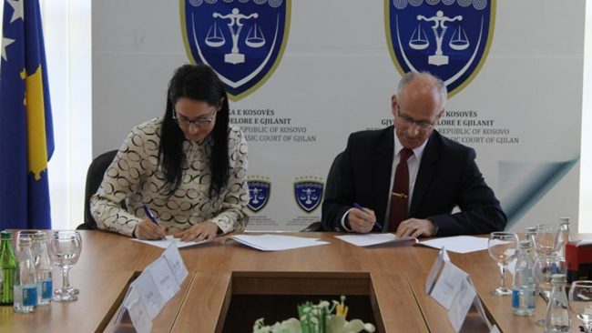 Memorandum Bashkëpunimi mes Gjykatës Themelore të Gjilanit dhe Gjykatës Rrethit Gjyqësor të Lezhës