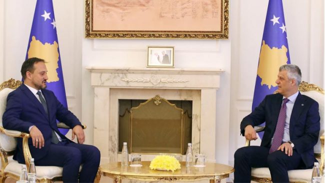 Presidenti Thaçi takim lamtumirës me Ambasadorin e Maqedonisë, Ilija Strashevski