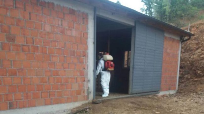 Komuna e Gjilanit dezinsekton një fermë të dhive në Bresalc