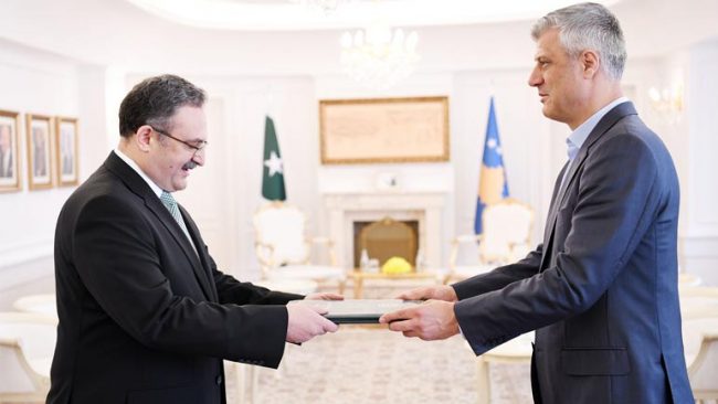 Presidenti Thaçi pranoi letrat kredenciale nga ambasadori i ri pakistanez