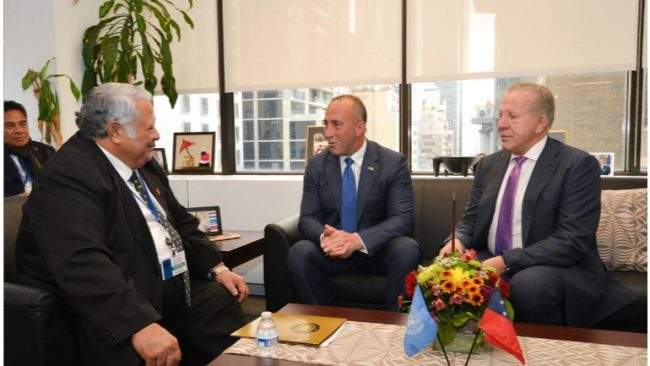 Haradinaj kërkon votën e Samoa-s për anëtarësimin e vendit në organizatat ndërkombëtare