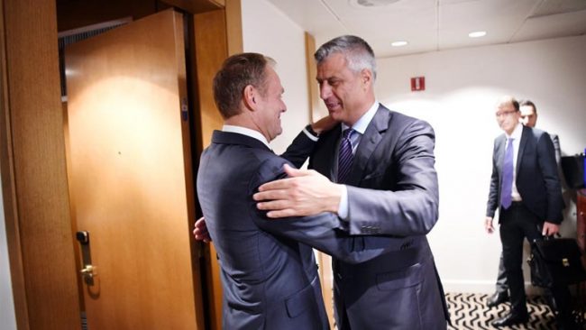 Presidenti Thaçi takoi Presidentin e Këshillit Evropian, Donald Tusk