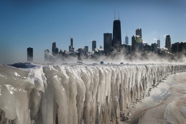 I ftohtë i madh në Amerikë, ngrica në Chicago