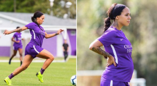 Futbollistja shtatzënë nuk i ndal stërvitjet