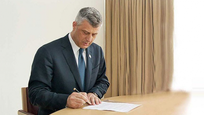 Dekretin Presidencial me emrin e kandidatit për Kryeministër, Thaçi e ka dërguar zyrtarisht në Kuvend