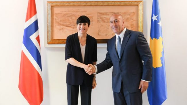 Haradinaj falënderon Norvegjinë për mbështetje të Kosovës në proceset e shtetndërtimit