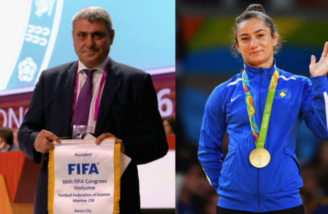 Legjendat Fadil Vokrri dhe Majlinda Kelmendi nderohen me shtatore dhe statujë