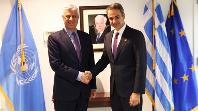 Presidenti Thaçi takoi kryeministrin e Greqisë, Kyriakos Mitsotakis