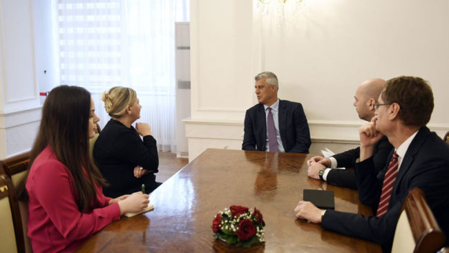 Presidenti Thaçi priti ambasadoren e Finlandës, Pia Stjernvall