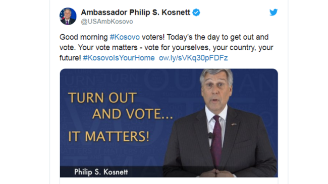Ambasadori Kosnett: Votoni për veten, shtetin dhe të ardhmen