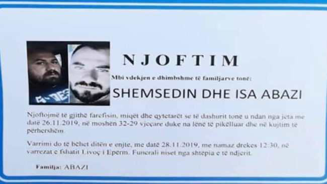 Sot iu jepet lamtumira e fundit vëllezërve Abazi