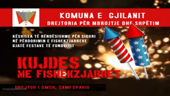 Këshilla të rëndësishme për siguri në përdorimin e fishekzjarreve gjatë festave të fundvitit