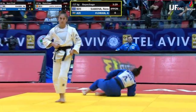 Xhudistja kosovare një hap larg medaljes së bronztë në Izrael