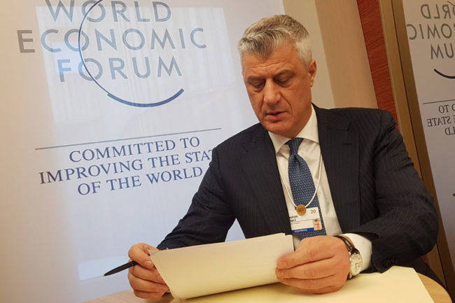Thaçi: Në Davos do të shprehë synimet e Kosovës për një stabilitet të qëndrueshëm ekonomik