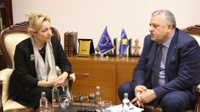 Ministri Veliu priti në takim shefen e zyrës së BE-së në Kosovë Apostolova