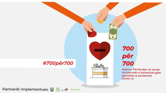 Filloi fushata “700 për 700”, për të ndihmuar familjet në nevojë në Kamenicë gjatë periudhës së pandemisë COVID-19