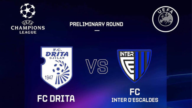 Drita shënon fitore ndaj Inter Club d’Escaldes, në finale të parakualifikimeve ballafaqohet me Linfield Belfast