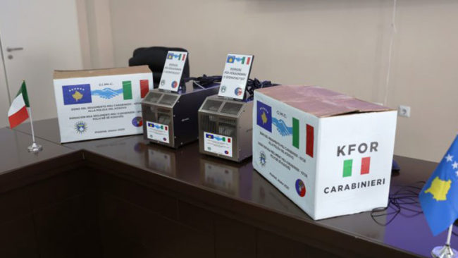 Policia e Kosovës pranoi një donacion nga regjimenti MSU Karabinieri-KFOR