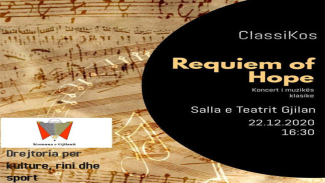 Gjilani organizon koncert të muzikës klasike kushtuar atyre që humbën betejën me COVID-19