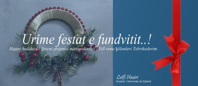 Urimi i Kryetarit Haziri për festat e fundvitit