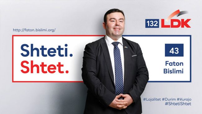 Faton Bislimi, kandidat për deputet nga LDK-ja
