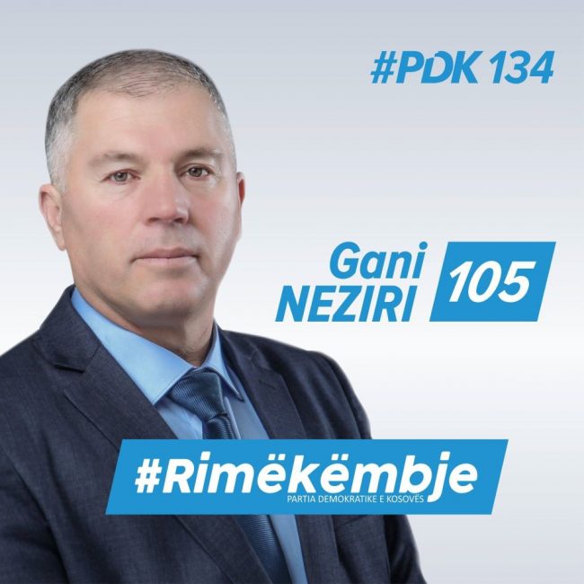 Gani Neziri, kandidat për deputet nga radhët e PDK-së