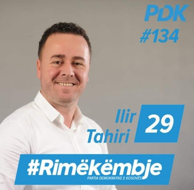 ILIR TAHIRI, kandidat për deputet nga radhët e Partisë Demokratike të Kosovës (PDK)
