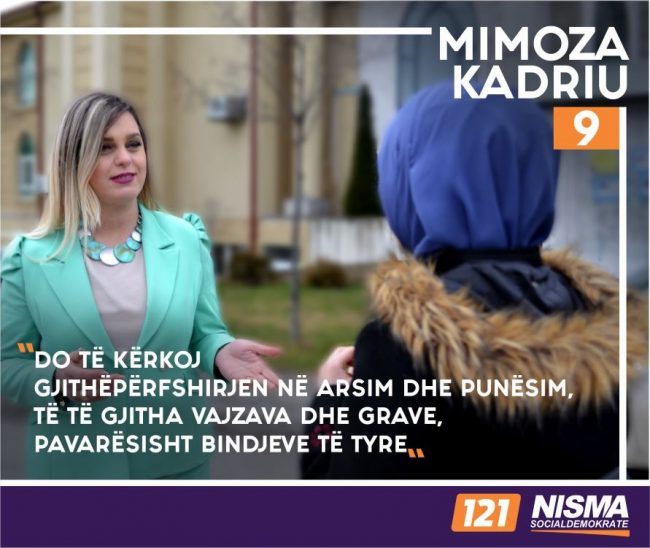 Do të kërkoj gjithëpërfshirjen në arsim dhe punësim të të gjitha vajzave dhe grave pavarësisht bindjeve të tyre